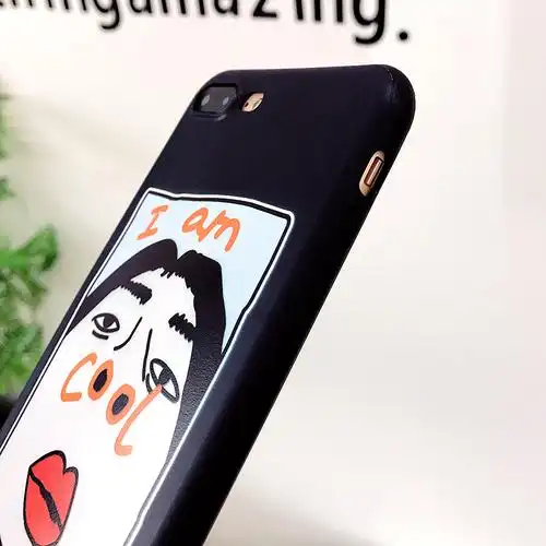 软壳苹果8手机壳iphone7/6s/plus磨砂情侣全包女 6/6s黑底cool鼻孔_ 3