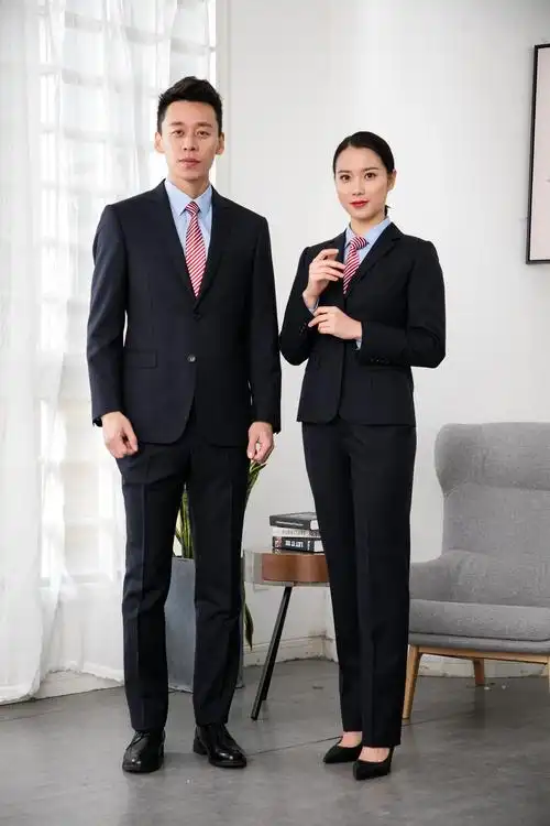 2020新款西服男女同款套装房地产定制西装4s店工装银行保险工作服