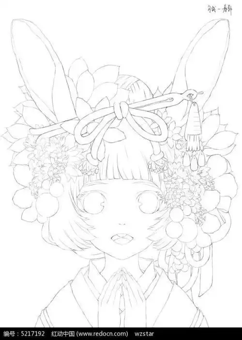 性感漫画少女动漫 简笔画 卡通 漫画 手绘 头像 线稿 700700