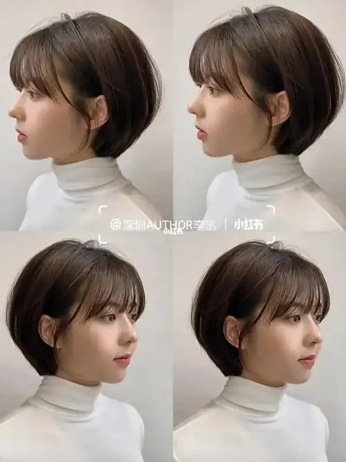 挂耳短发女生短发08初恋发型大脸圆脸妹纸