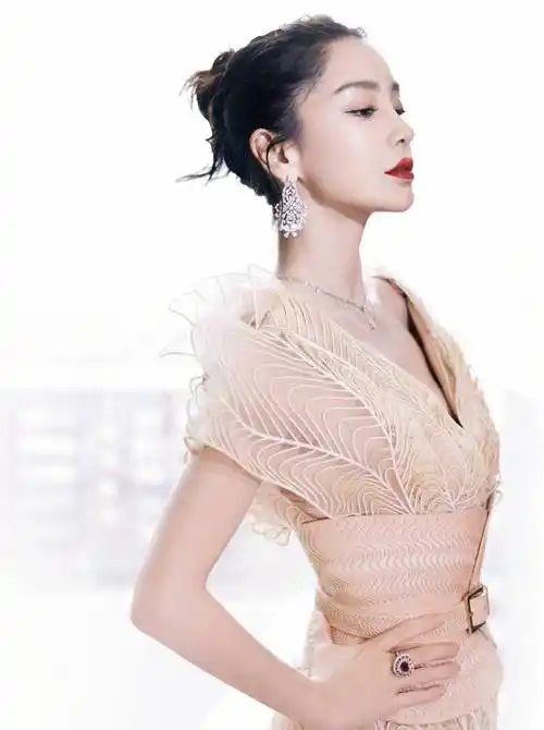 杨颖绝美礼服造型,穿网纹镂空鱼尾裙高贵又妩媚,尽显女神高颜值_时尚