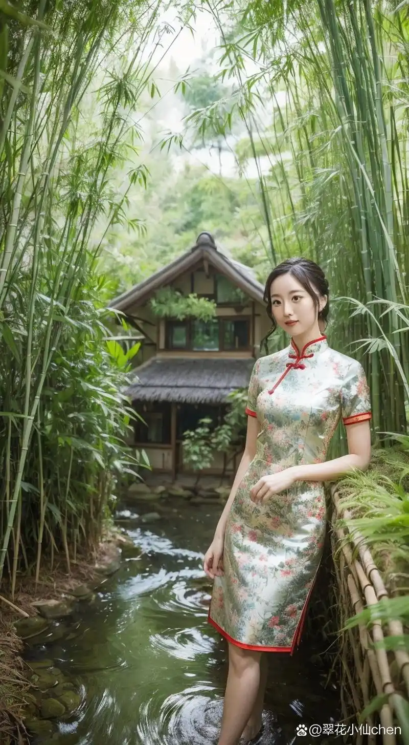 随手拍春天#  穿越时光的旗袍美人,她的微笑如春风拂面,让人心动不已