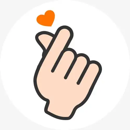 彩色手绘心形比心元素