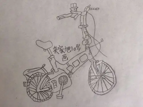 三年级一班学生作品《线描自行车》