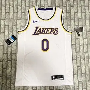 酷动城专柜正品 湖人队尼克杨球衣 0号复古白色黄球裤城市版v领sw