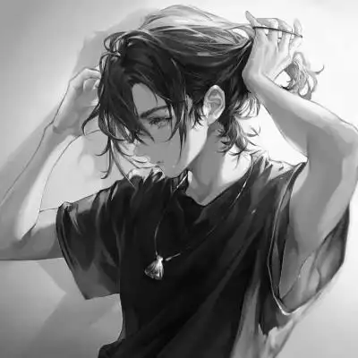 痞帅黑白动漫男头像图片