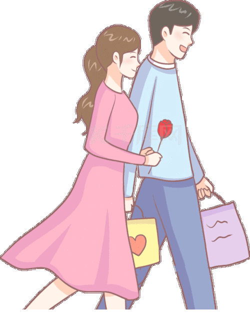 情人节逛街的情侣