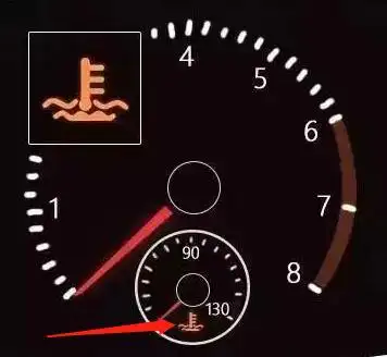 下面2道波浪线",水温报警灯亮表示冷却液的液位低,冷却液温度过高或者