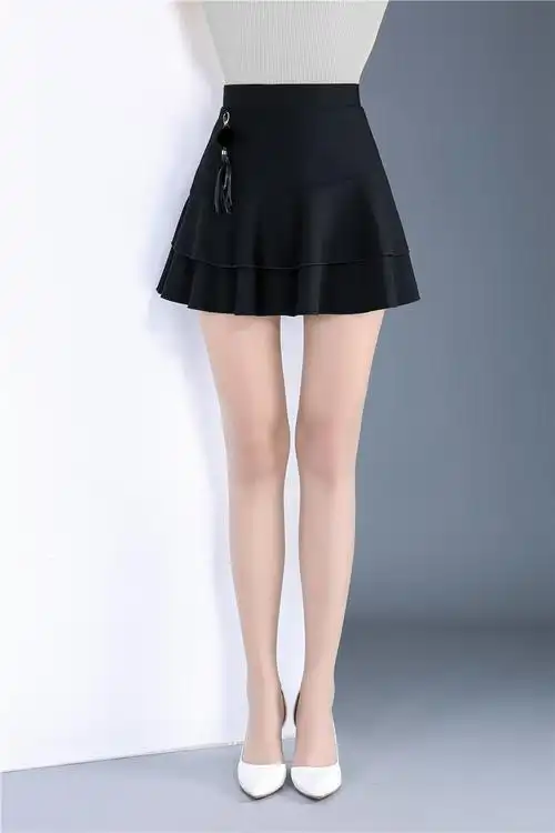 小个子超短裙雷丝裙女黑色半身裙蕾丝短裙秋冬新款摆