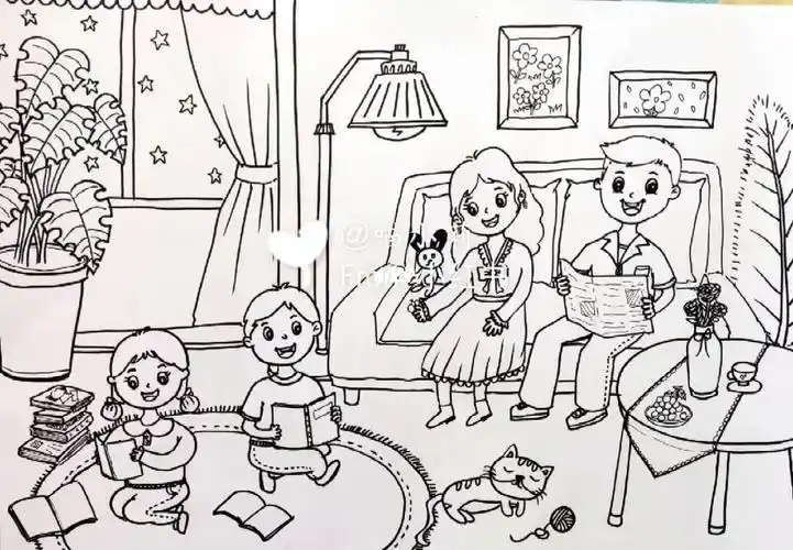 主题画我爱我家幸福起航