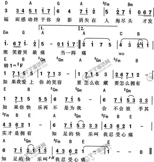 知足- 简谱 - 歌谱简谱大全
