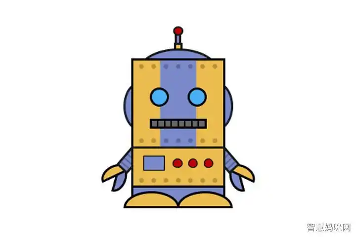 简单几何图形简笔画之卡通机器人