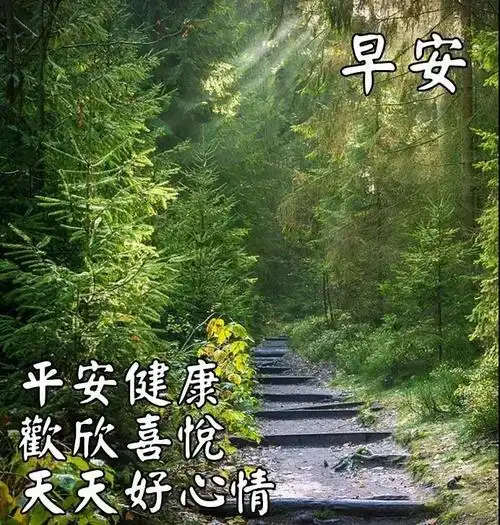 原创8张漂亮秋天风景早上好图片带字带祝福语 好看的秋日风景早安问候