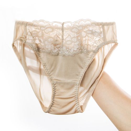 徐凰桑蚕丝女士本命年内裤女真丝薄款蕾丝性感包臀超薄丝绸日本夏