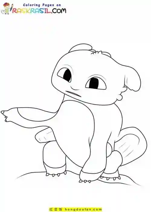 《驯龙高手》儿童涂色页系列图片免费下载-红豆饭小学生简笔画大全