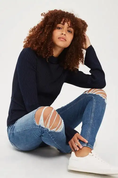 topshop jamie super rip skinny jeans