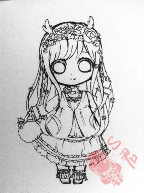 彩铅奇迹暖暖简笔画