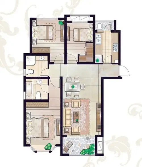 35号楼花园洋房  1 个单元,8 层  2居室 3居室 2室2厅1卫 92.