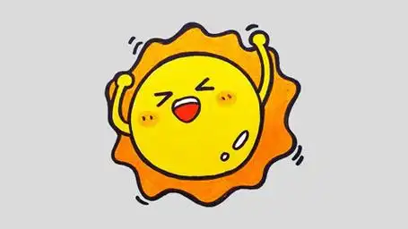 儿歌多多趣味简笔画02 第304集 太阳 画一个金灿灿的太阳