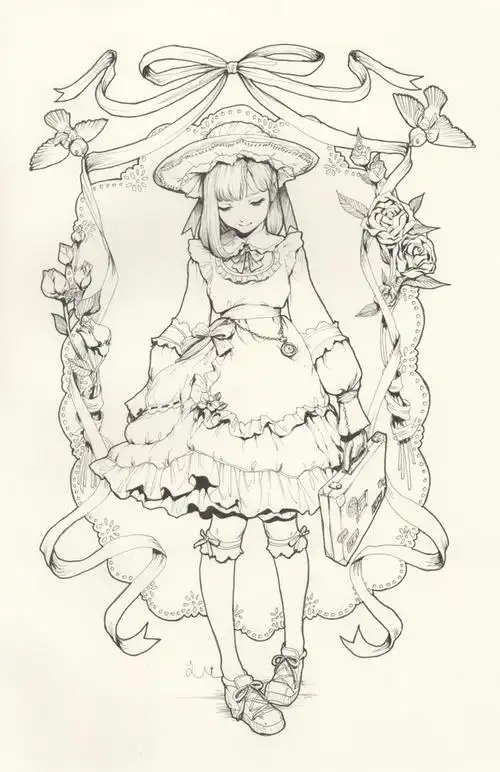 大佬手绘洛丽塔宫廷风