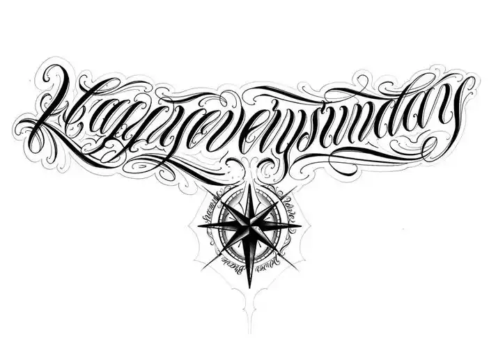 花体字设计|写出自己的故事——胸前纹身