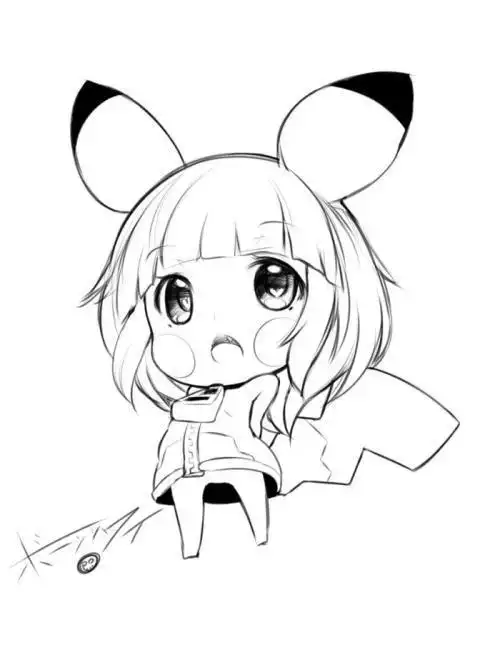 二次元动漫人物简笔画q版 简笔画图片大全-蒲城教育文学网