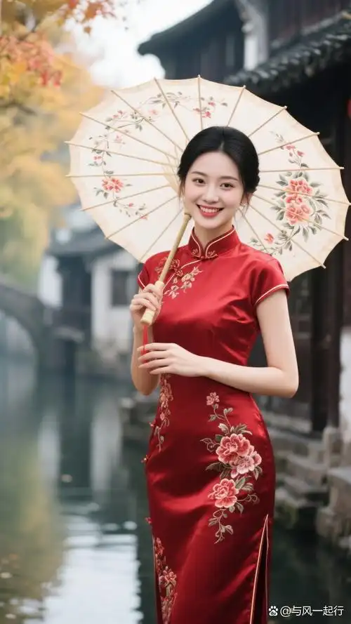 每一处褶皱,每一朵绣花都似在诉古镇水乡旗袍美女旗袍美女高清手机