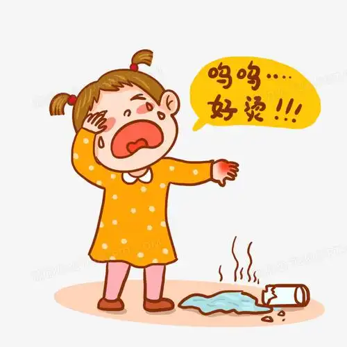 手绘卡通手烫伤的小女孩免抠元素png图片素材下载_小女孩png_熊猫办公