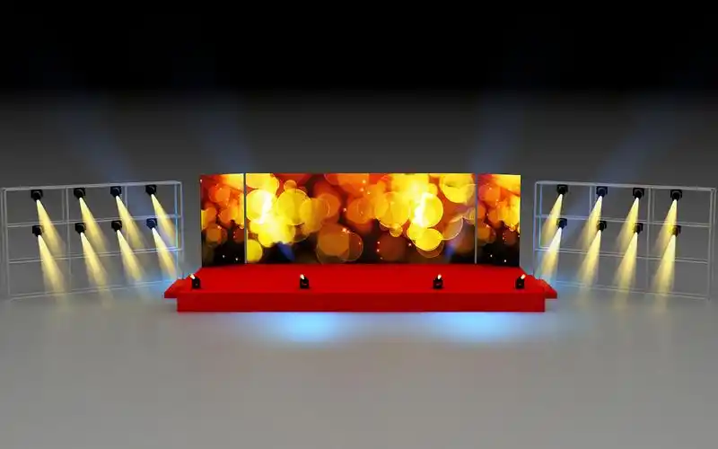 舞台简易示意图底层高灯光搭两侧