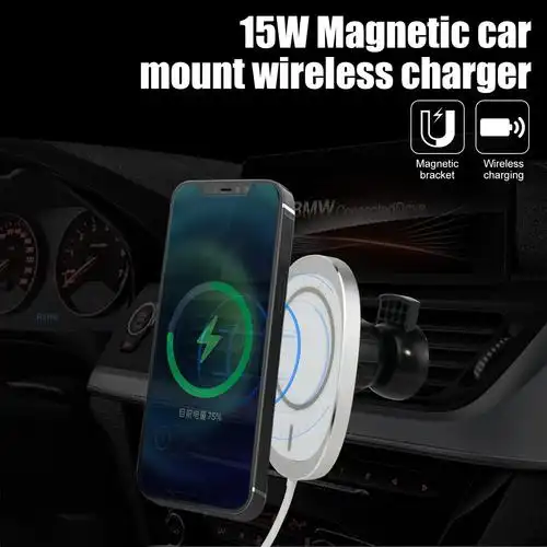 mindzo 车载铝合金 magsafe11 新款私模 无线充电器 快速无线充