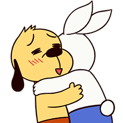 抱抱- 功夫兔与菜包狗qq表情包_微信表情包表情