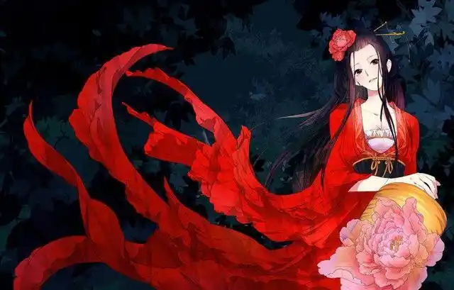 拂袖起舞梦徘徊静画红妆等谁归二次元中裹一袭红衣的绝色美人