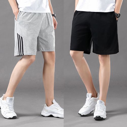运动裤男短裤夏季新款棉料透气纯色百搭针织休闲跑步篮球五分裤子