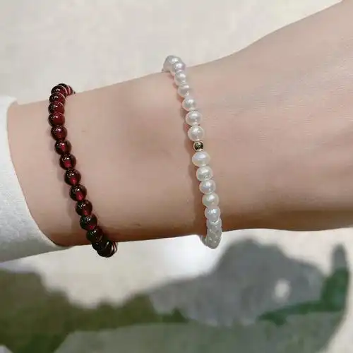 yz手作天然淡水珍珠手链ins简约米珠高级手链