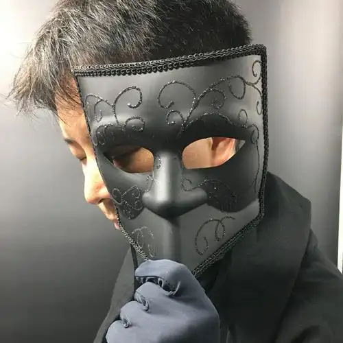 万圣节化妆舞会面具复古爵士成人男士全脸面自拍假面面具蒙面唱将