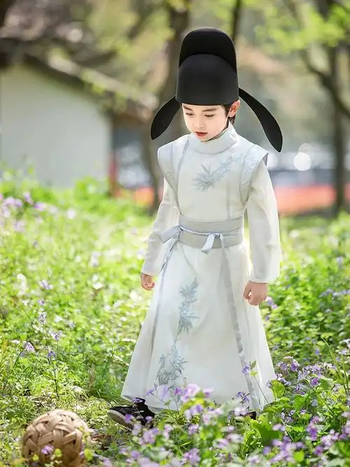 夏季男孩儿童汉服男款男童秋装李白同款中秋节宋制唐制古装服装