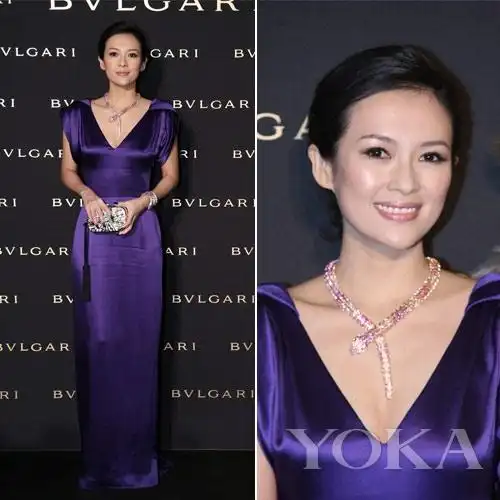 章子怡佩戴serpenti系列钻石项链