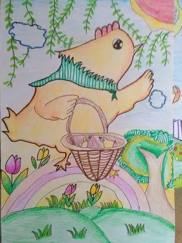 彩色的集体简笔画用8k纸画