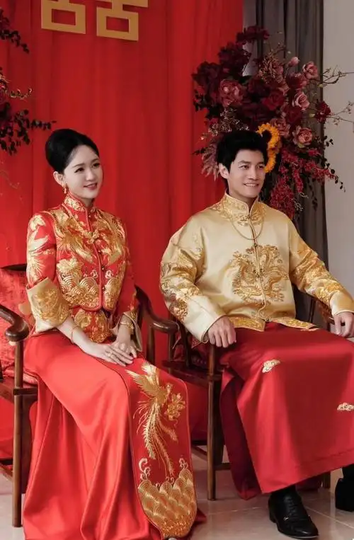 陈乔恩回到婆婆家,中式婚礼照曝光,幸福满满!