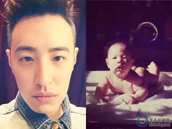 日前在脸书贴出小时候的照片,说睡午觉梦到自己生下「小潘玮柏」,他吓