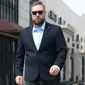 百胜狐大码男装西服男宽松春季胖子男士西装加肥加大肥佬大码上衣外套