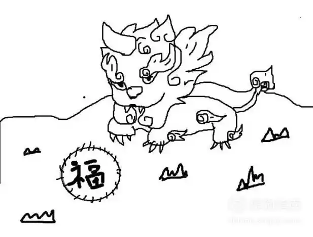 简笔画除夕的由来(年兽)