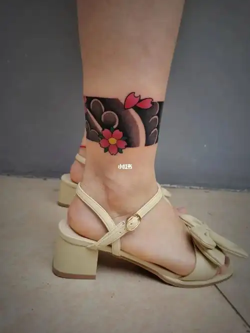 樱花脚环纹身无滤镜无调色更真实