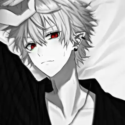 黑白高冷动漫男头丧伤感颓废