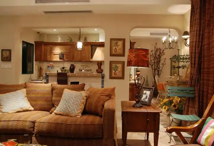 地中海风格复古二居室装修效果图