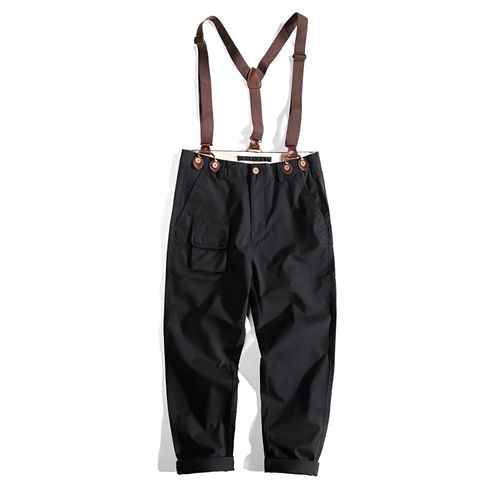 英伦风复古背带男士休闲裤吊带雅痞风格调酒师发型服装