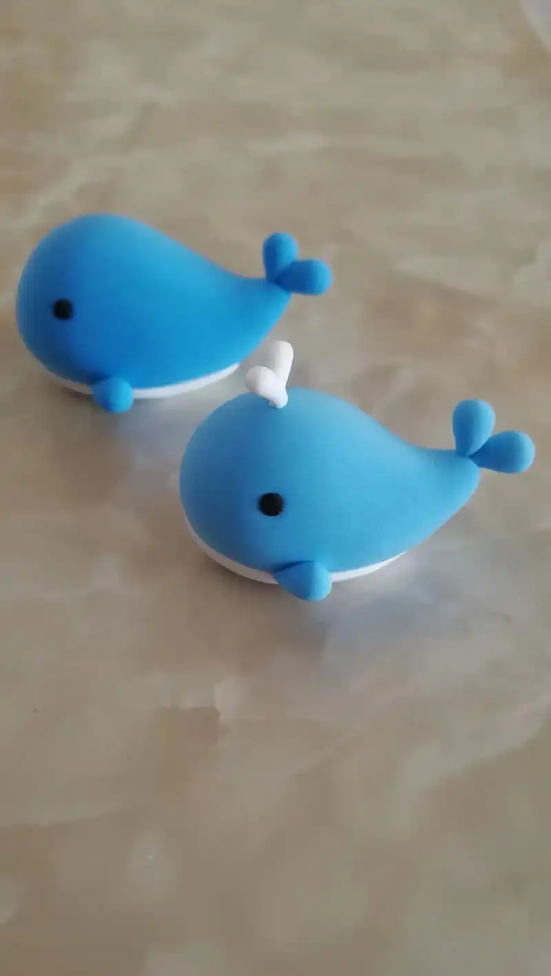简单粘土萌宠,小鲸鱼做法#有趣的儿童手工 #粘土手工diy  - 抖音
