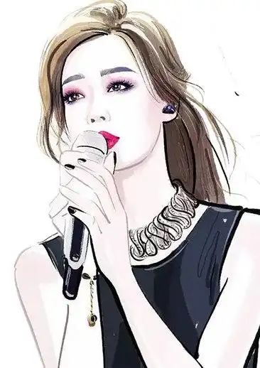 唯美唱歌人物素材