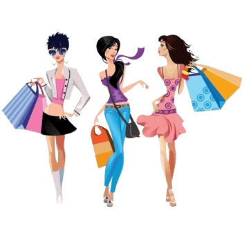 短发长发逛街女人