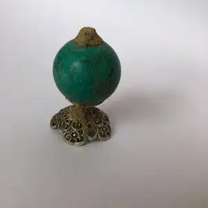 古董 古玩杂项收藏 清朝四品大臣绿松石顶戴花翎官帽顶珠珠子